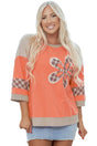 Autumn plaid floral long sleeve top – women’s casual