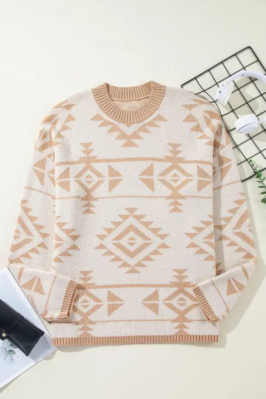 Aztec charm sweater | cozy plus size western print