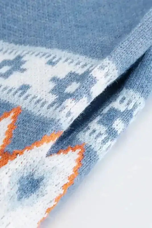 Aztec Open Front Knitted Cardigan - Fashionfitz