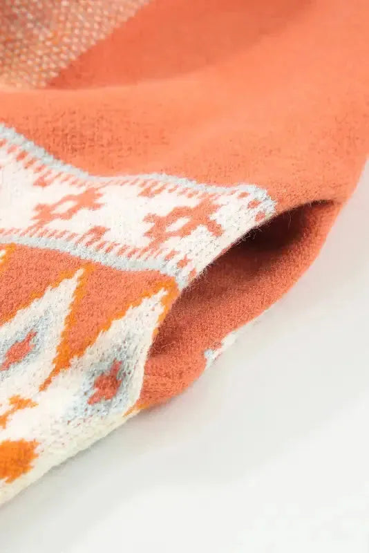 Aztec Open Front Knitted Cardigan - Fashionfitz