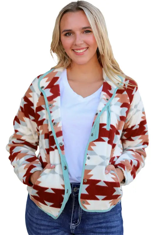 Cozy plus size fleece jacket - women’s jackets at fashionfitz