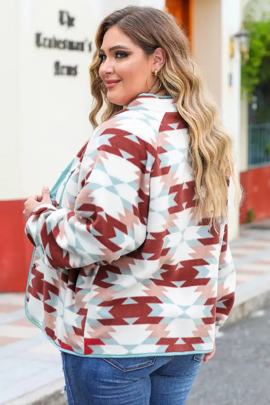 Cozy plus size fleece jacket - women’s jackets at fashionfitz