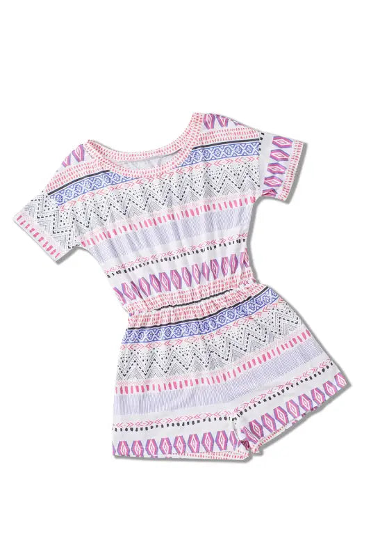 Aztec short sleeve romper - rompers