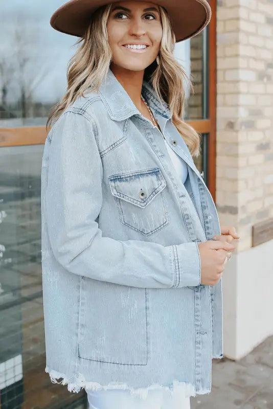 Azure breeze denim jacket - jackets