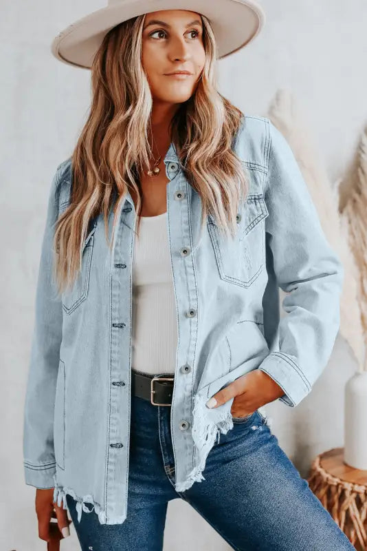 Azure breeze denim jacket - jackets