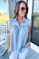 Azure ruffle runway top - shirts