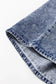 Denim Top - Dusk Blue Acid Wash Pearl Embellishments - Fashionfitz