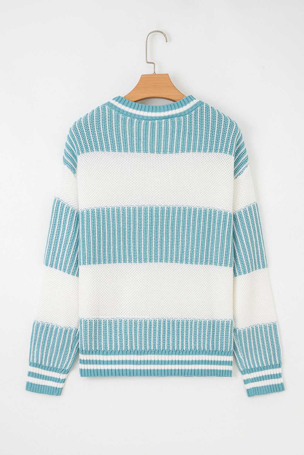 Loose Fit Striped Jumper – Two-Tone
