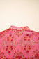 Rose Red Floral Loose Shirt - Fashionfitz