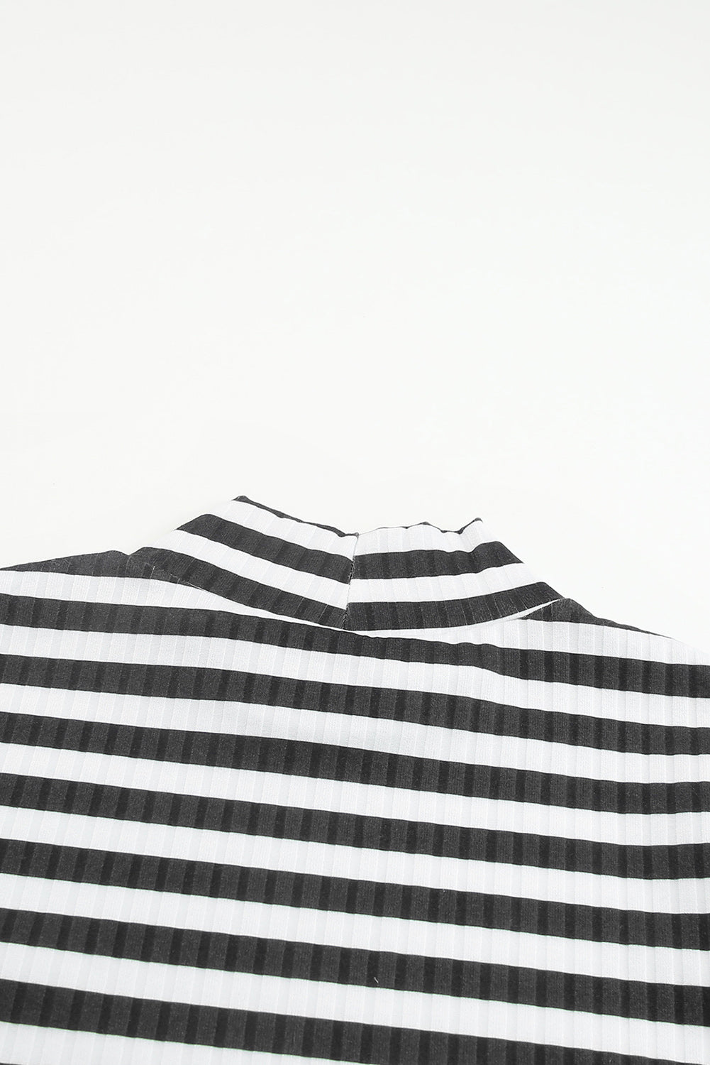 Striped Textured Knit Long Sleeve Tee
