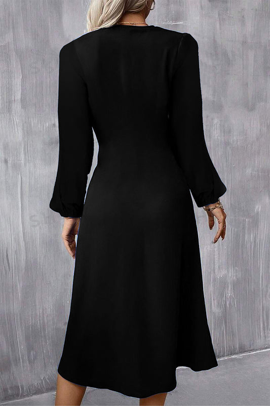 Elegance Black Midi Dress