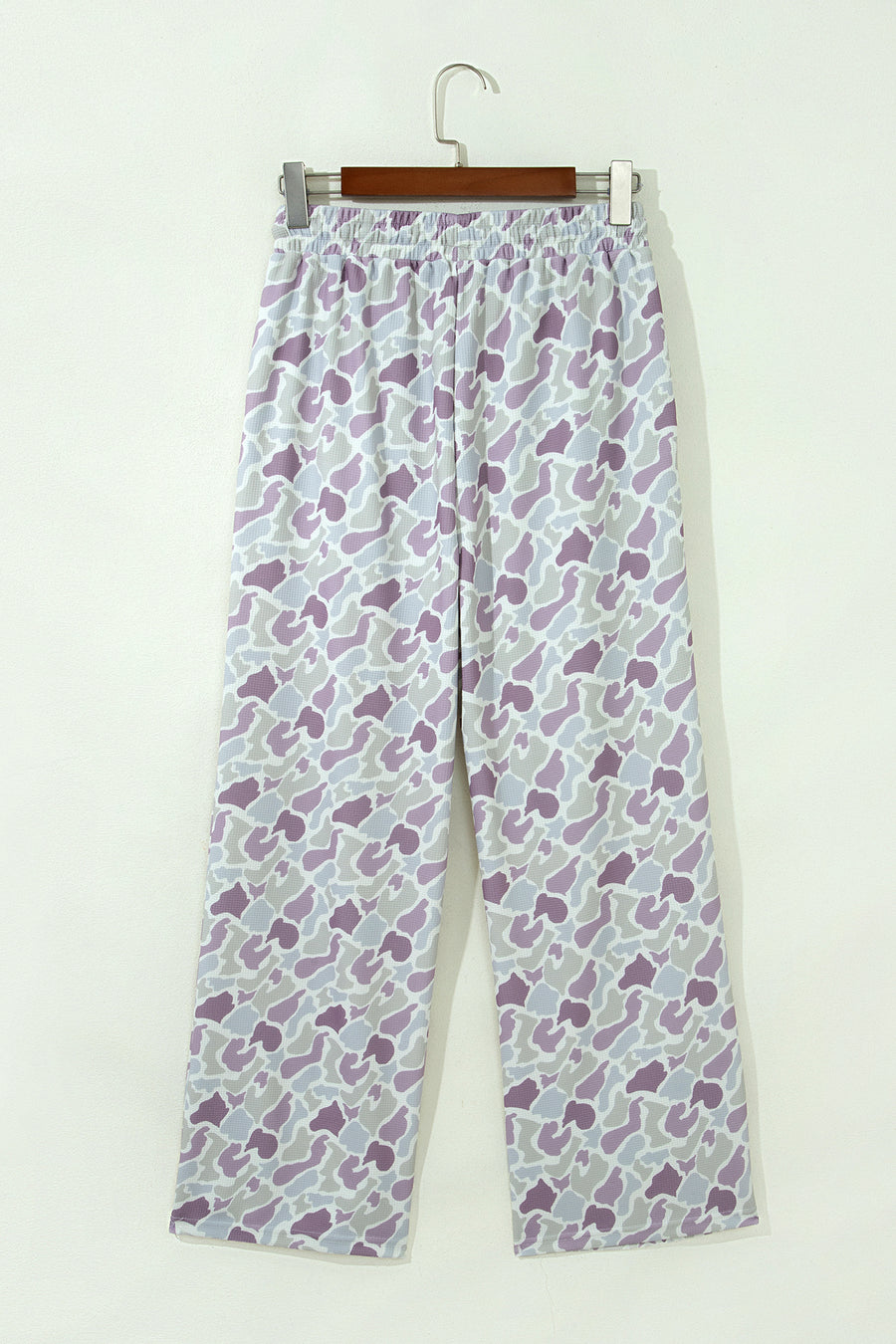 Camo Print Drawstring Waist Loose Fit Trousers