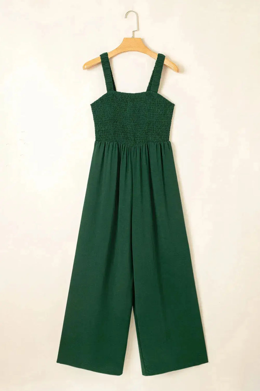 Smocked Wide Leg Jumpsuit - Fashionfitz