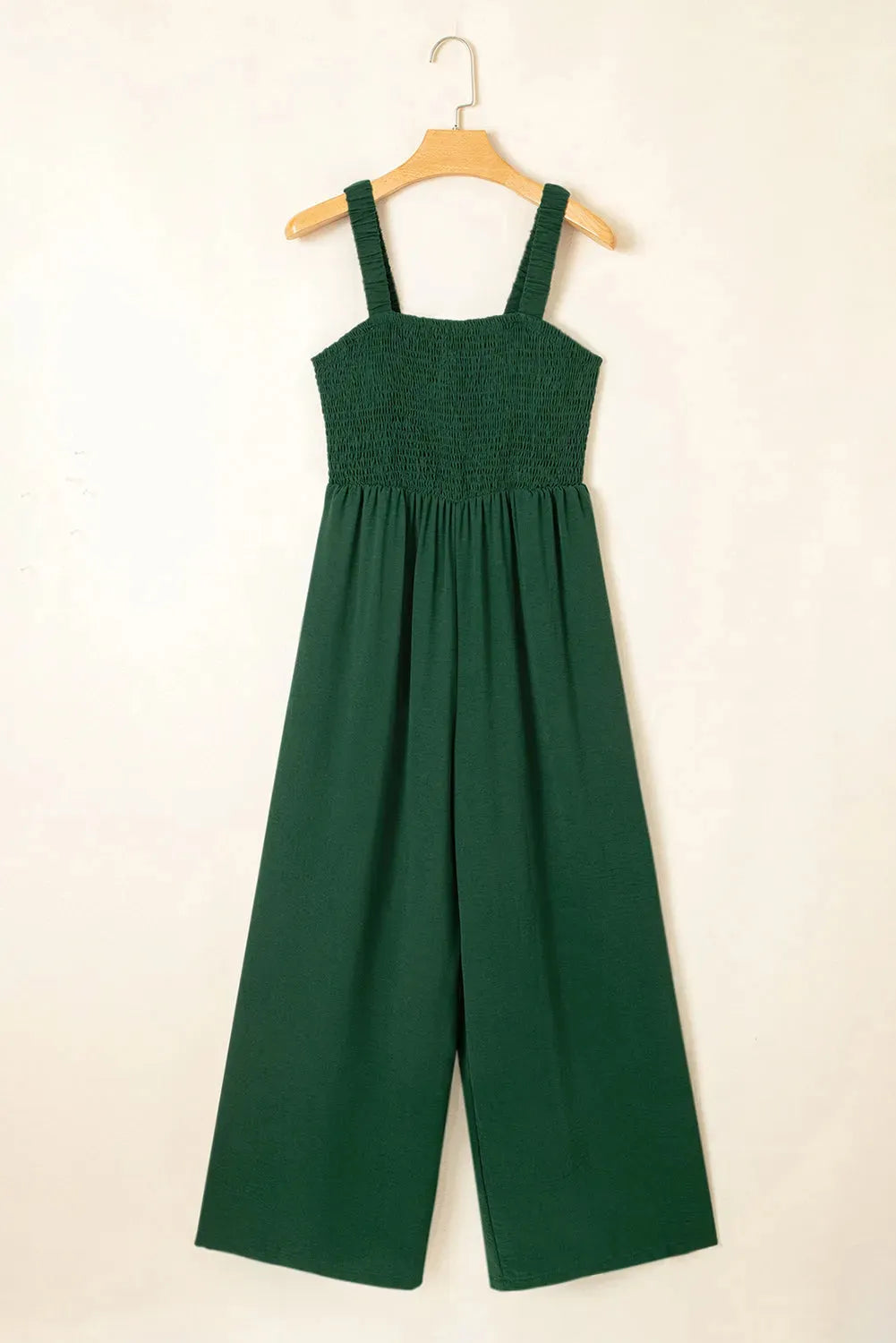 Smocked Wide Leg Jumpsuit - Fashionfitz