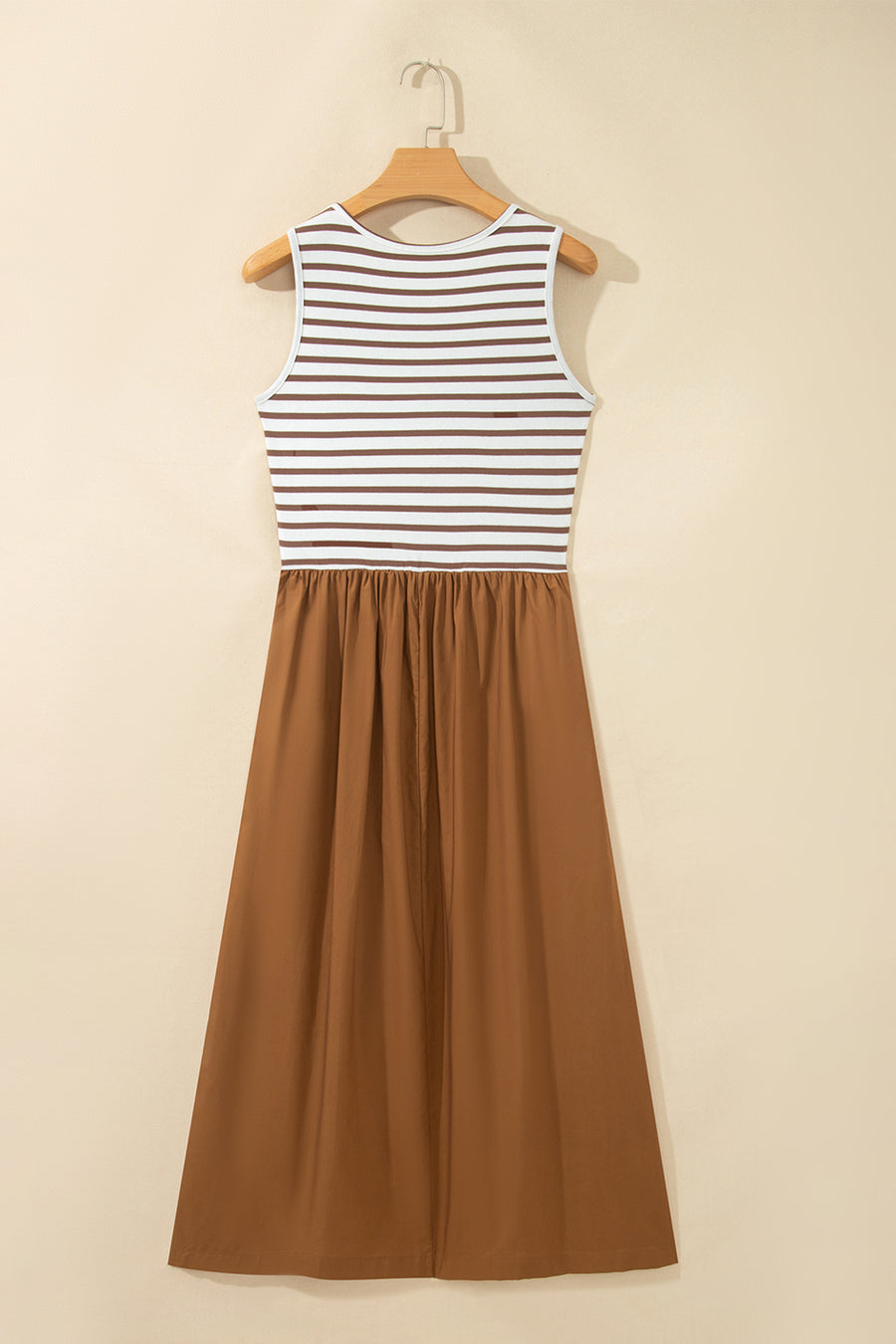 Striped Colourblock Sleeveless A-Line Maxi Dress Women UK
