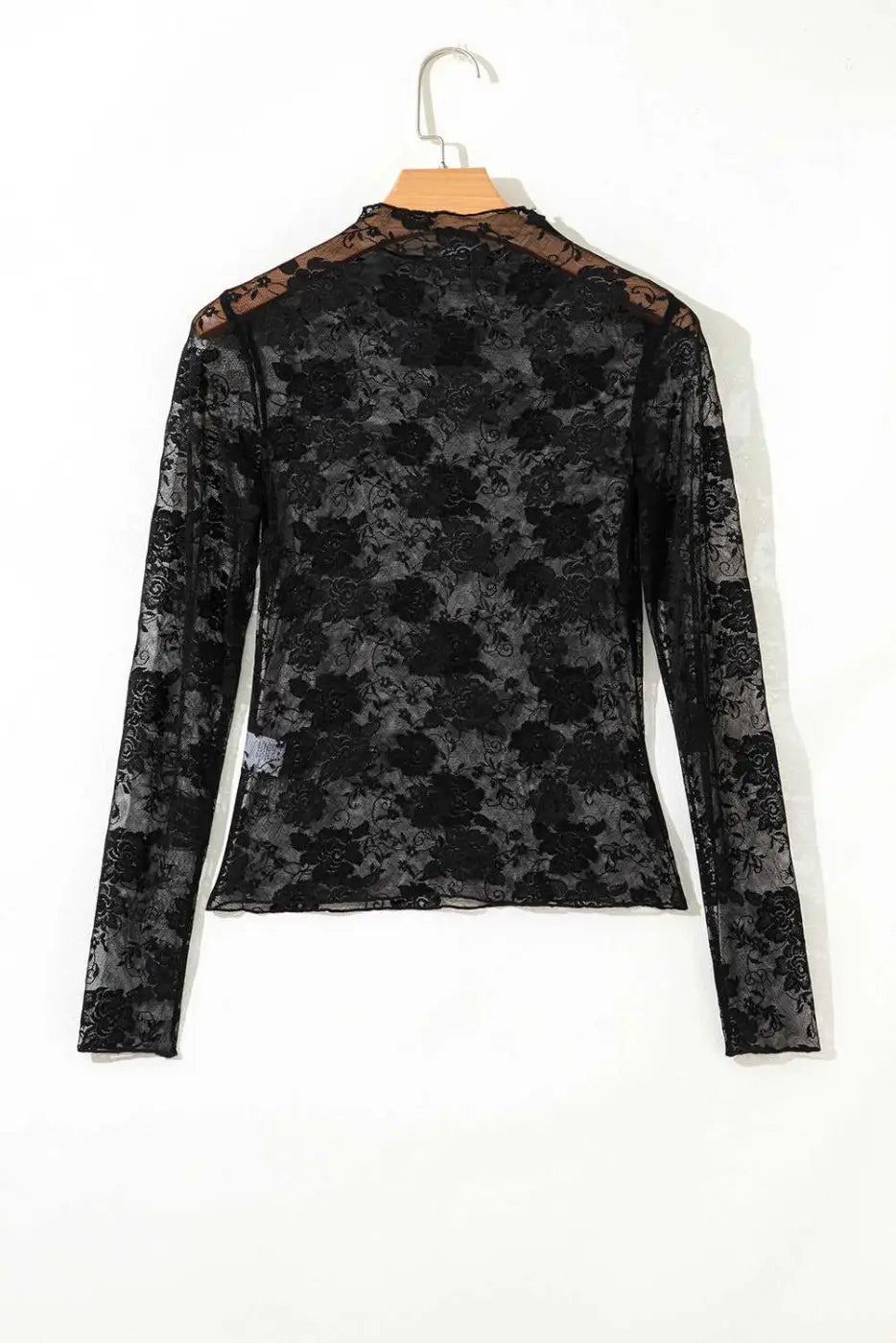 Sheer floral lace top - flirty style | lightweight slim fit