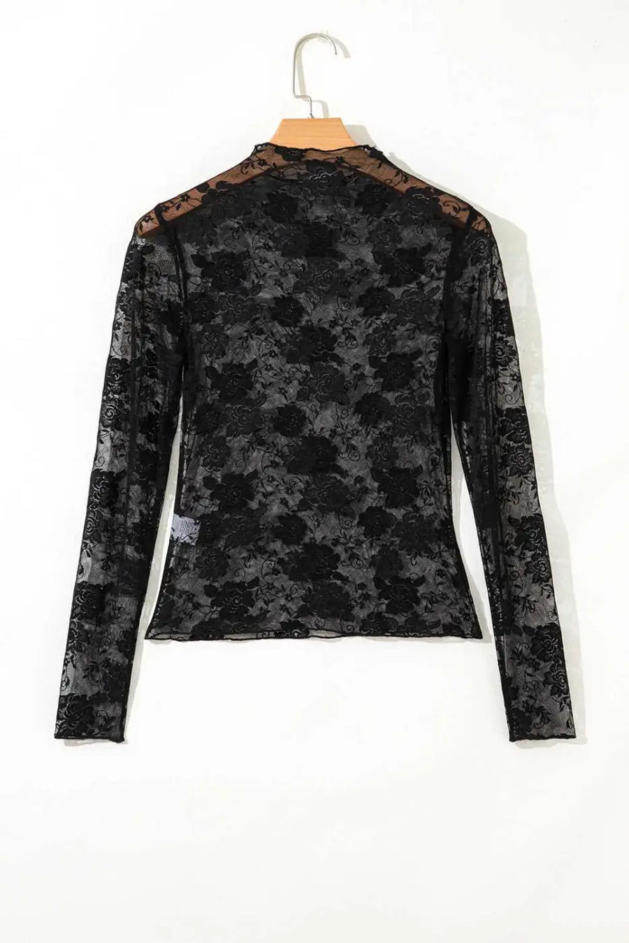 Sheer floral lace top - flirty style | lightweight slim fit
