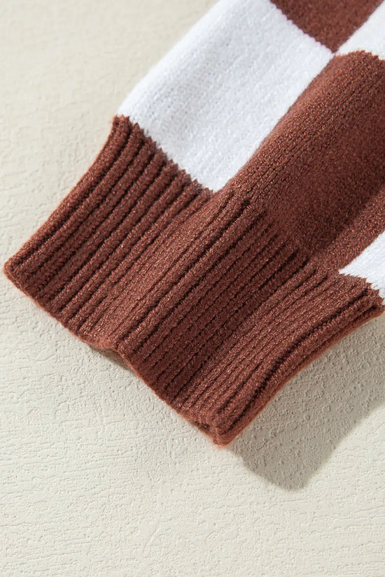 Smoky plaid soft knit jumper sweaters
