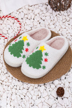 White Christmas Gingerbread Man Plush Home Slippers
