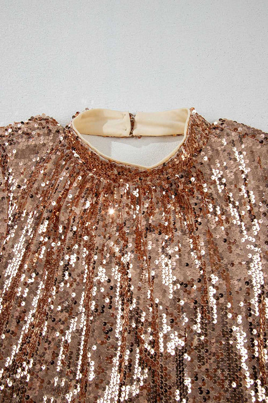 Glimmer Goddess Mini – Gold Sequin Cutout Dress