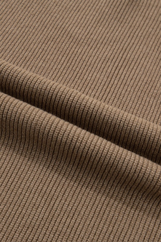 Ribbed knit mock neck sweater vest sleeveless loose fit light french beige sweaters