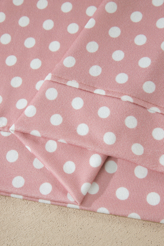 Polka Dot Print Round Neck Short Sleeve Top & Shorts Co-Ord Set