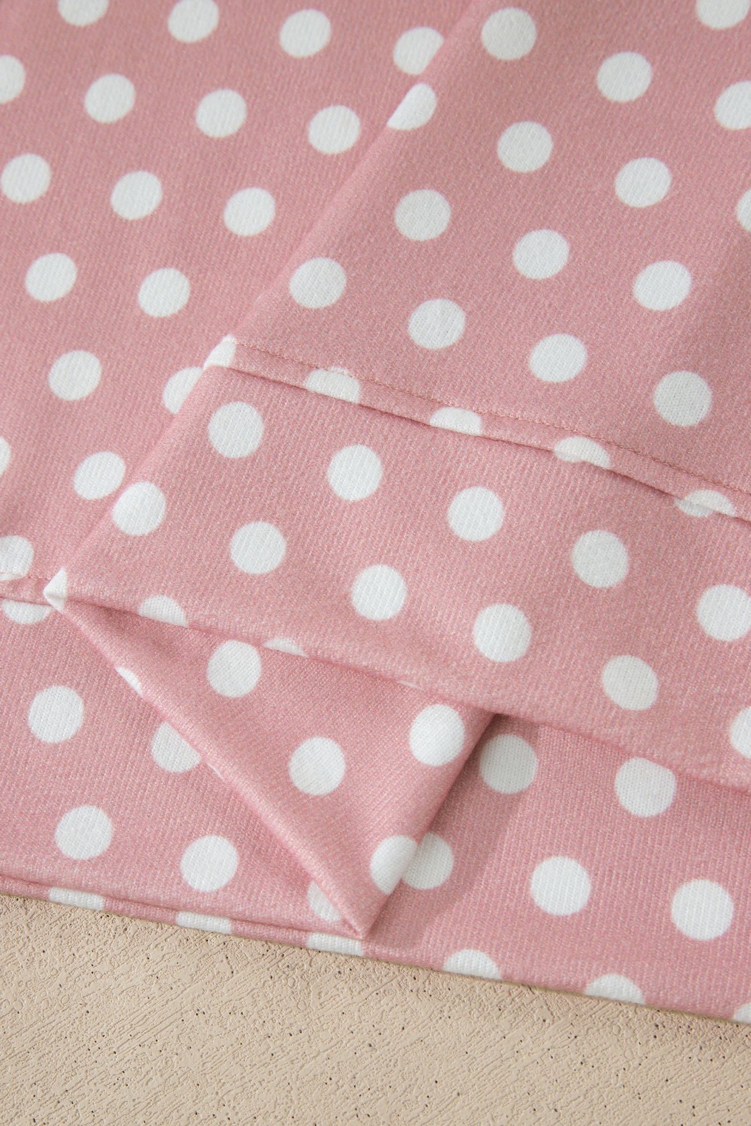 Polka Dot Print Round Neck Short Sleeve Top & Shorts Co-Ord Set