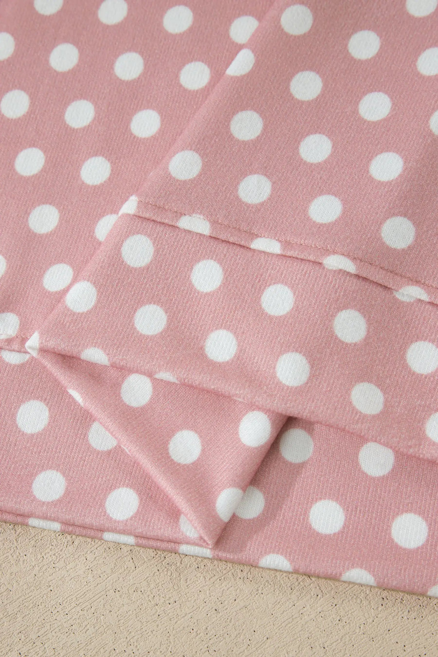Polka Dot Print Round Neck Short Sleeve Top & Shorts Co-Ord Set