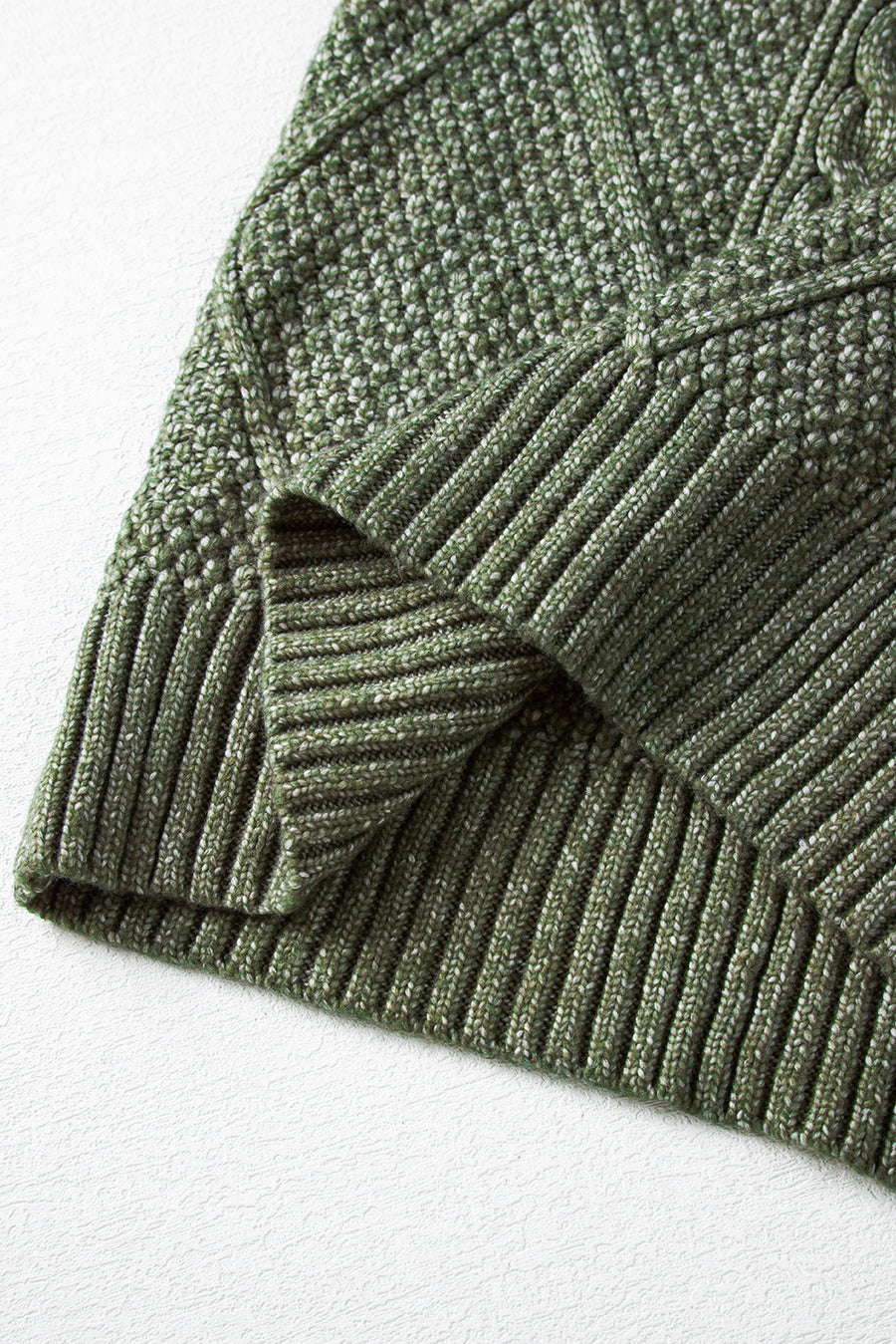 Mist Green Cable Knit Drop Shoulder Loose Fit Jumper Dress UK
