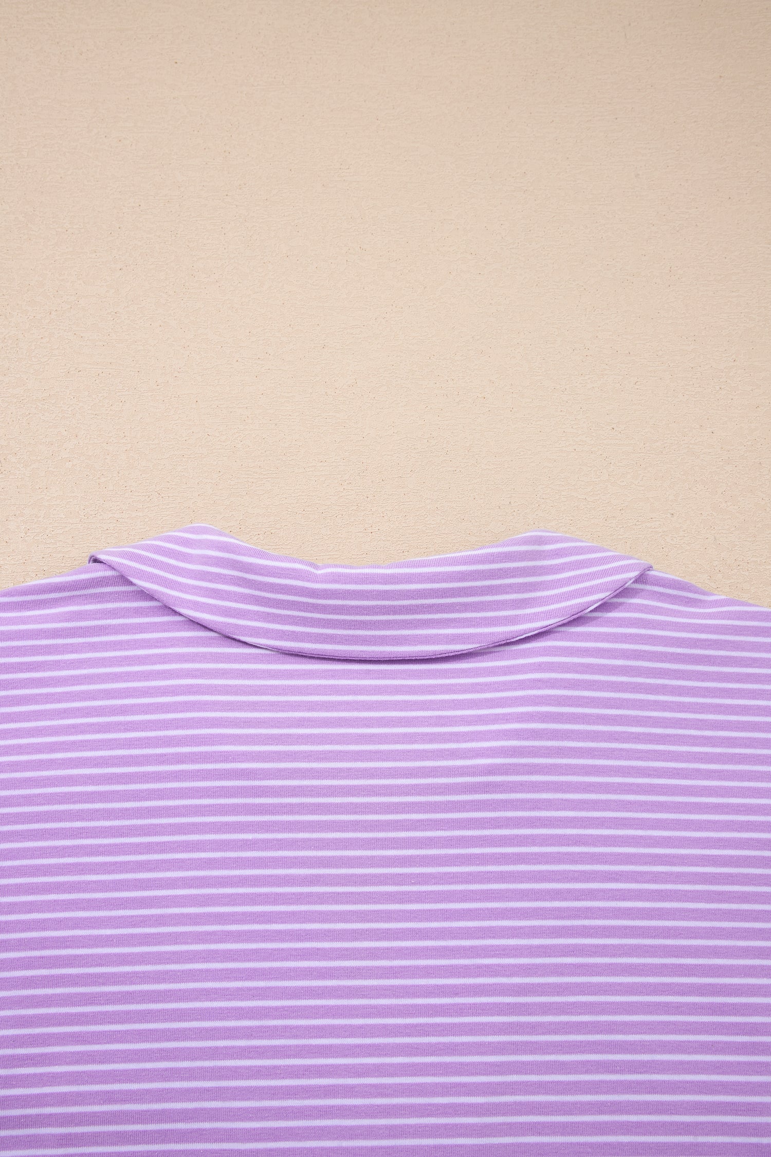 Striped Dolman Sleeve Polo Shirt and Drawstring Shorts Two Piece Set