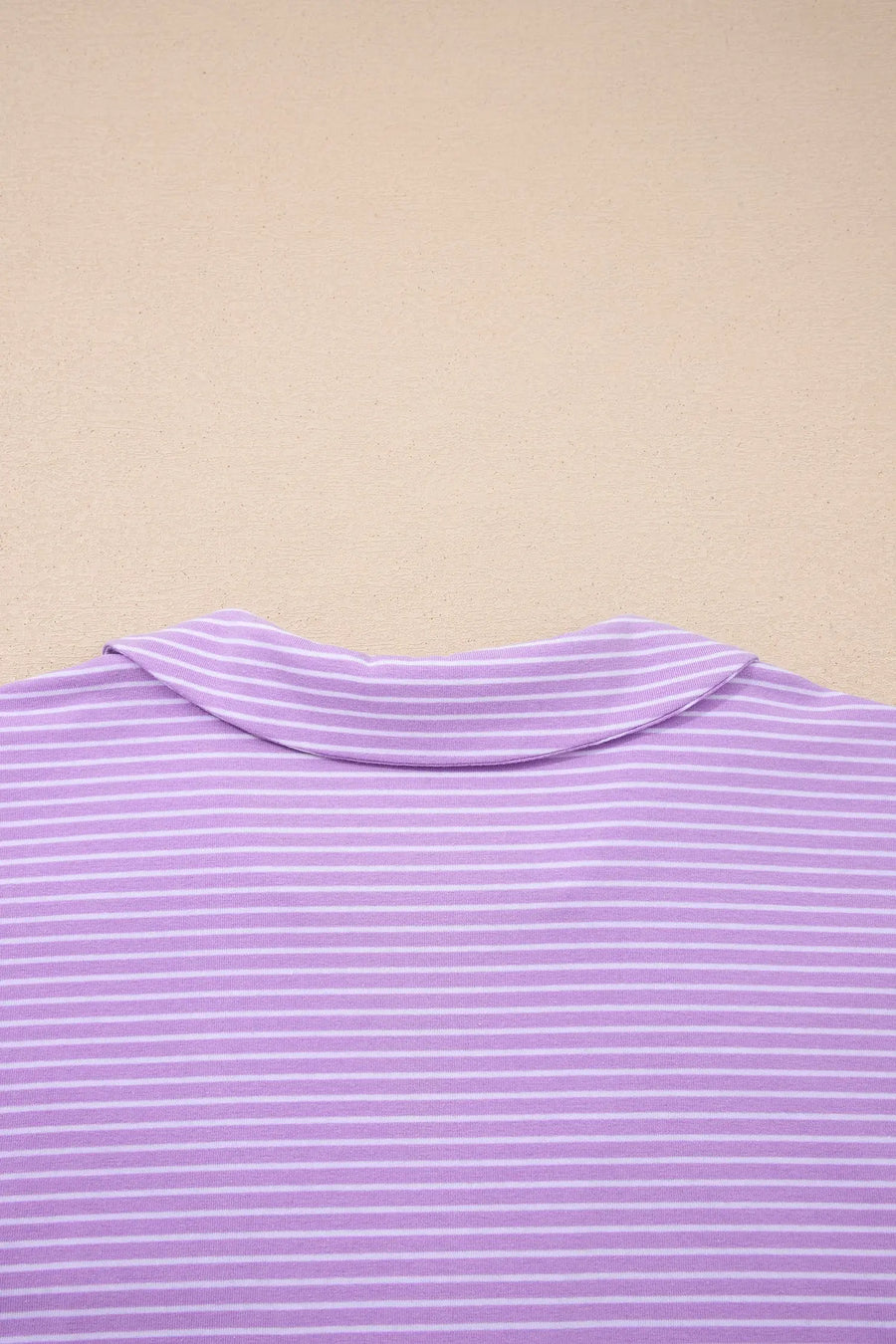 Striped Dolman Sleeve Polo Shirt and Drawstring Shorts Two Piece Set