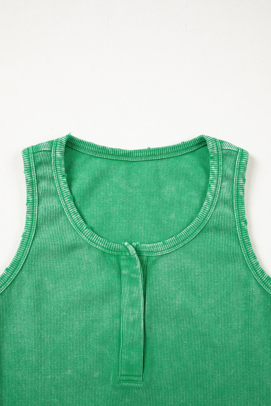 Vintage Distressed Ribbed Mineral Wash Tank Top Women UK