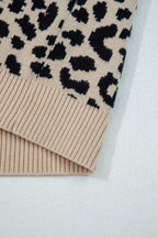 Oversized Chunky Knit Leopard Cardigan