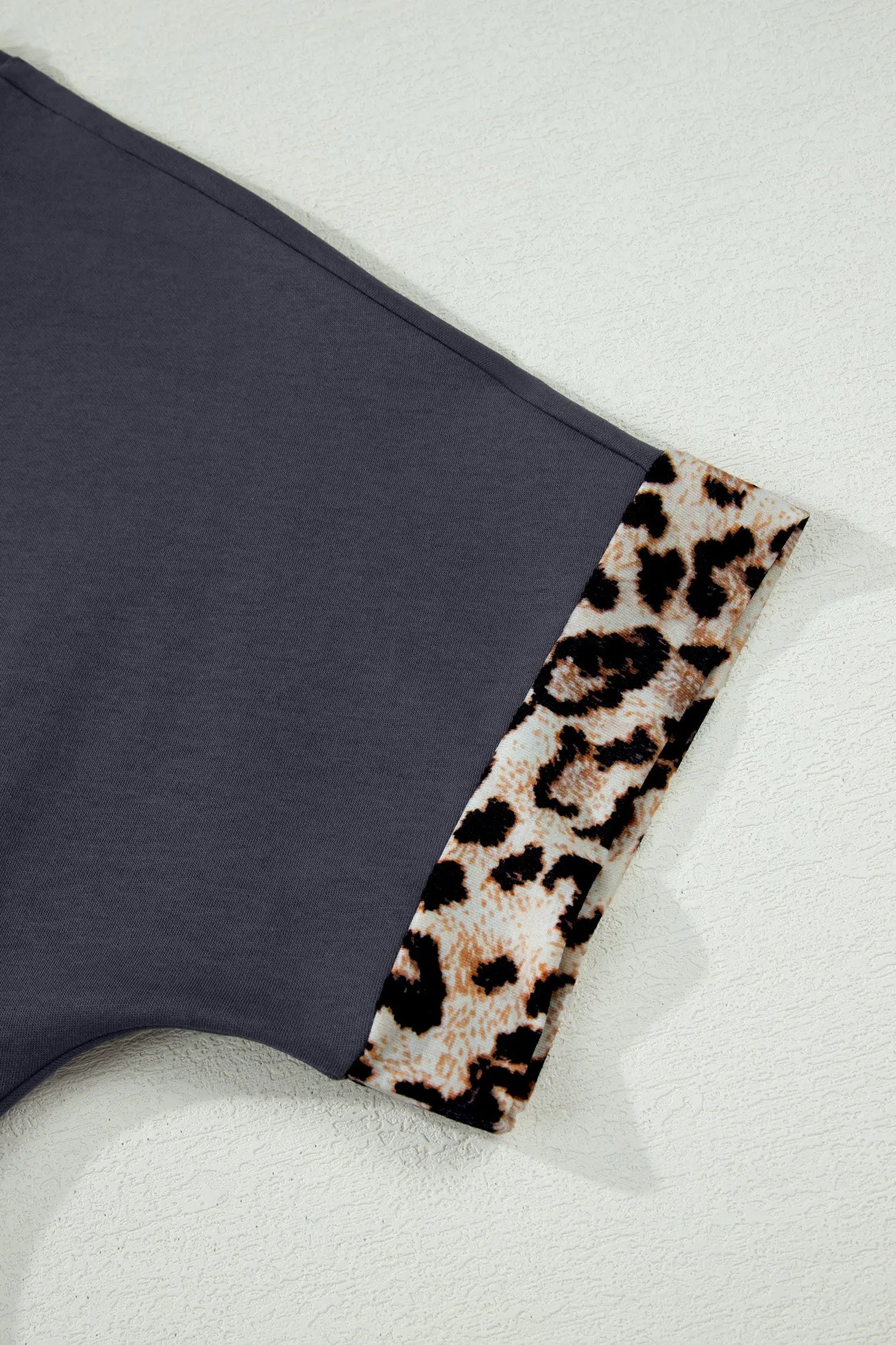 Leopard bow patch short sleeve t-shirt maxi dress thigh slit high waist dresses