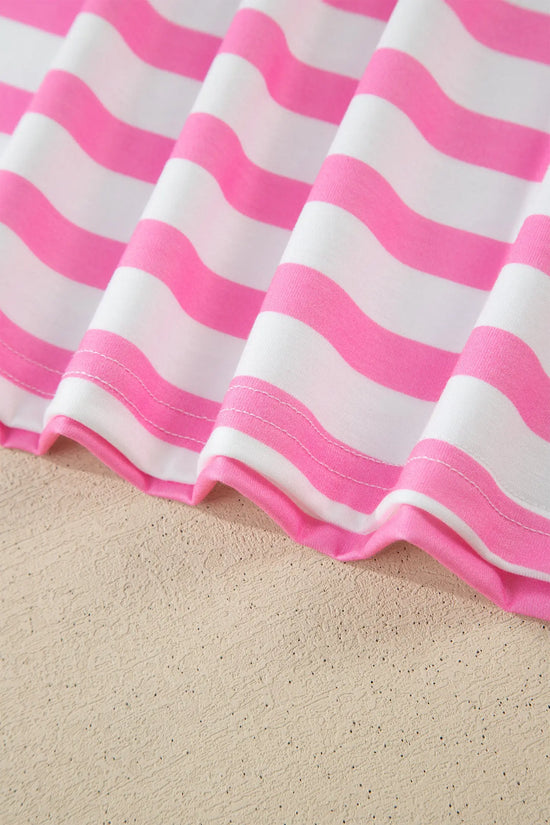 Plus size stripe colourblock v-neck tee patched pocket short sleeve uk | fashionfitz