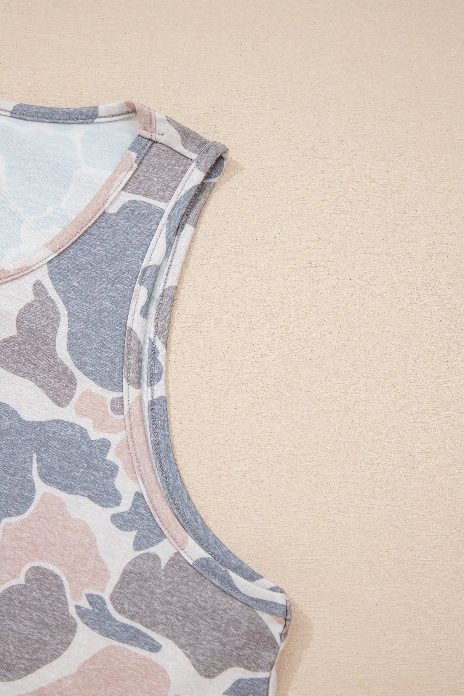 Retro camo print oversized tank top sleeveless women uk | fashionfitz