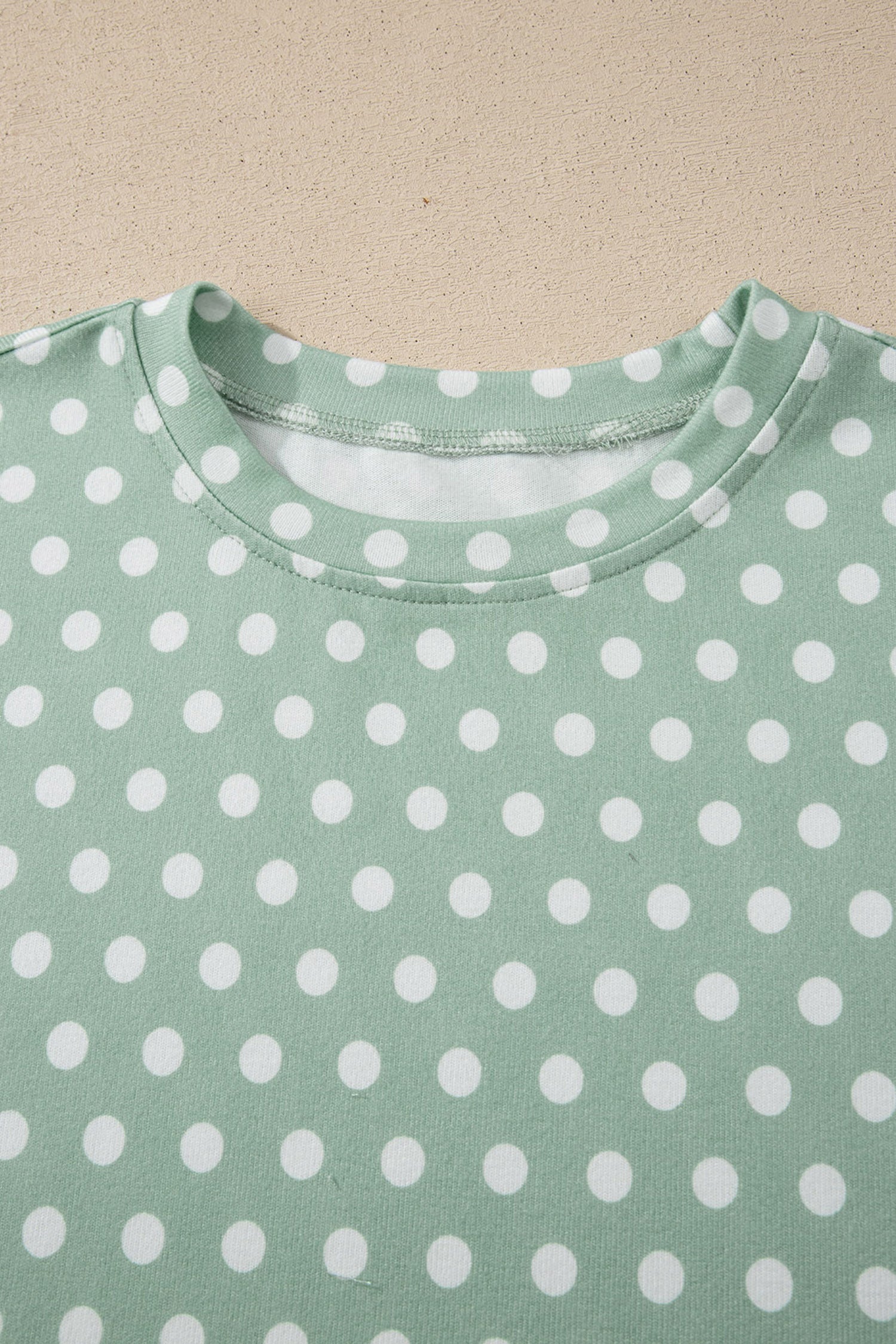 Polka Dot Print Round Neck Short Sleeve Top & Shorts Co-Ord Set