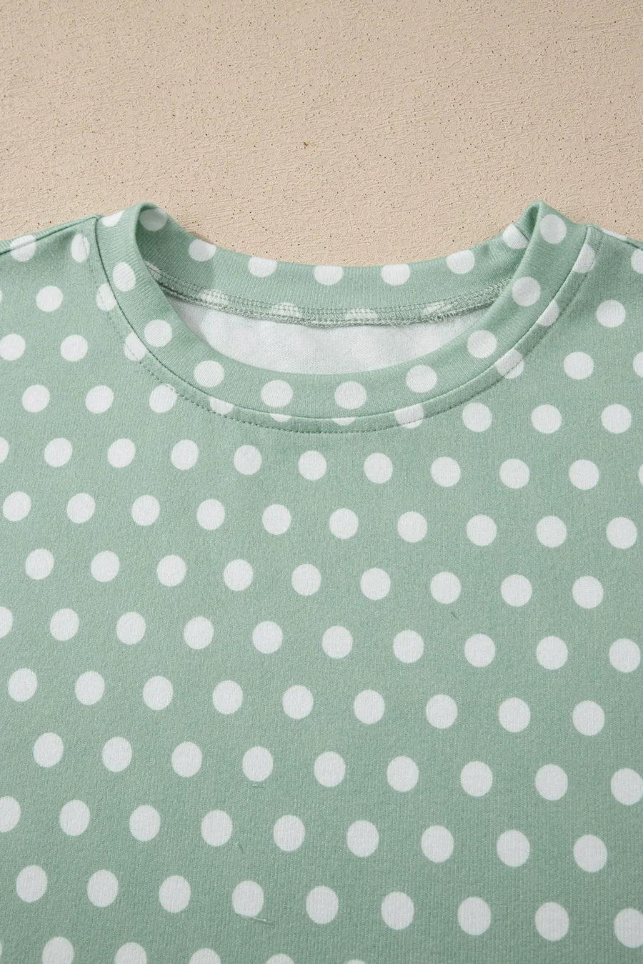 Polka Dot Print Round Neck Short Sleeve Top & Shorts Co-Ord Set