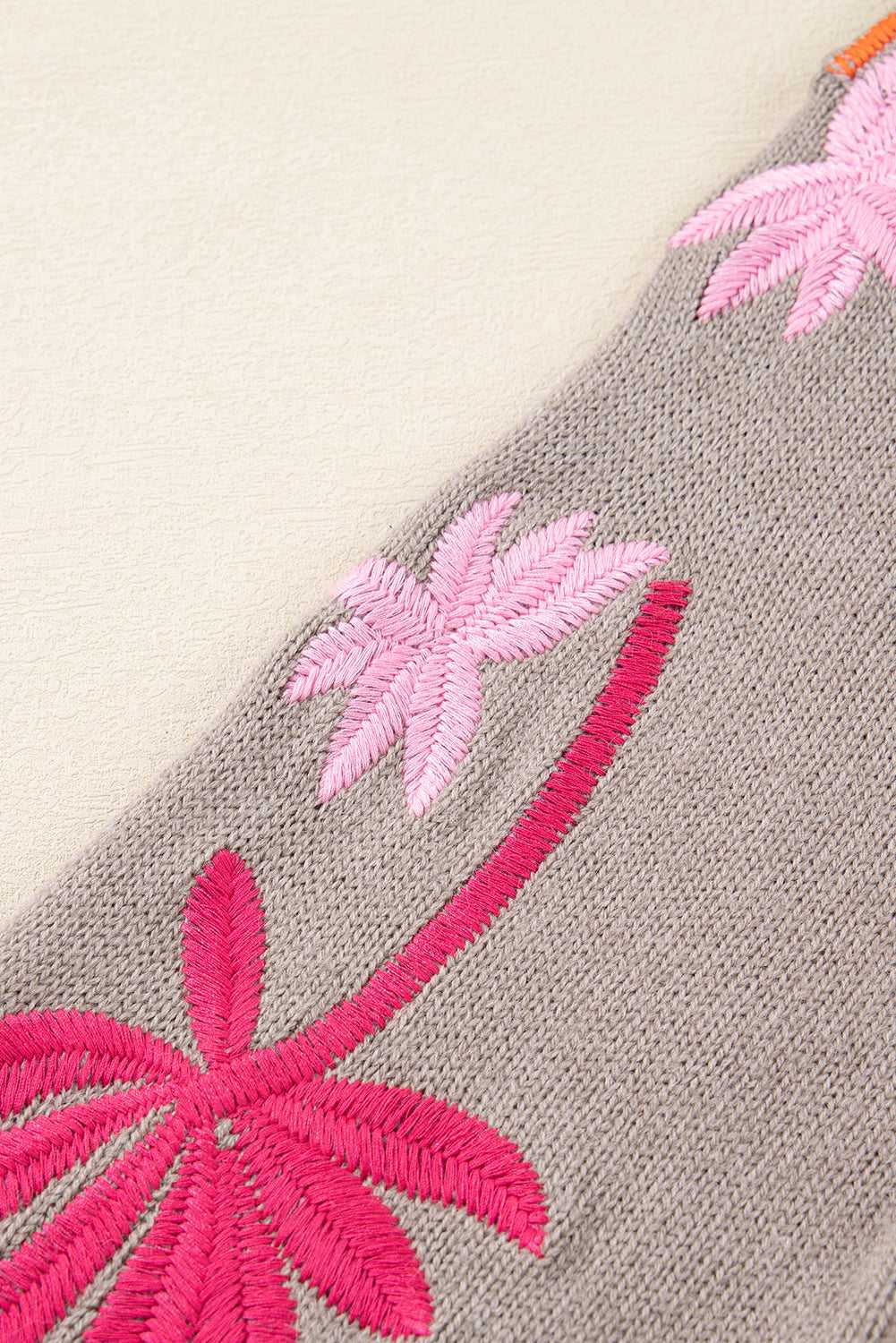 Floral Embroidered Sleeve Jumper