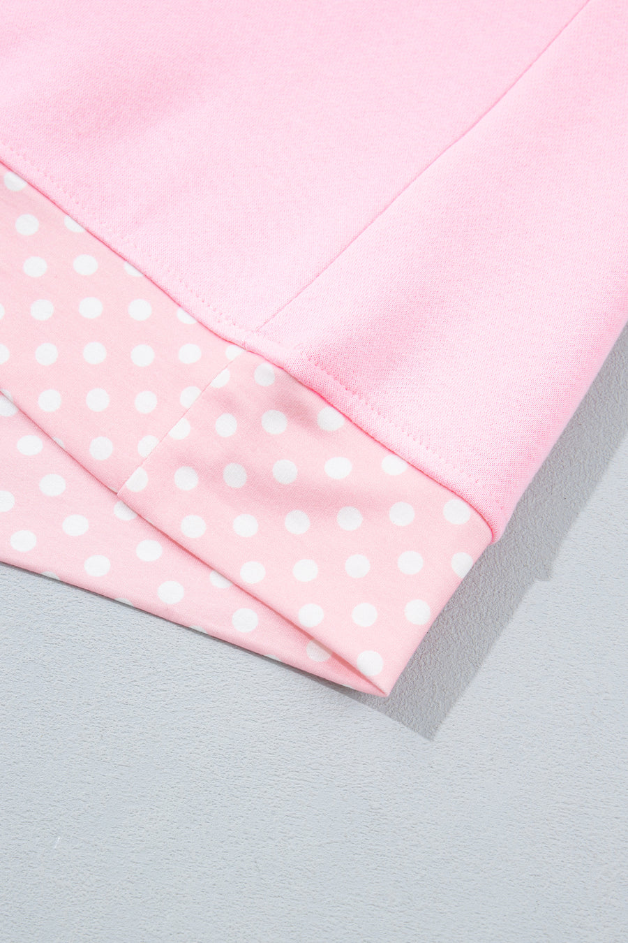 Pink Polka Dot Colour Block Oversized Sweatshirt Women UK