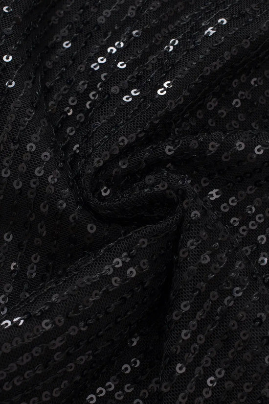 Black sequin wide leg pants