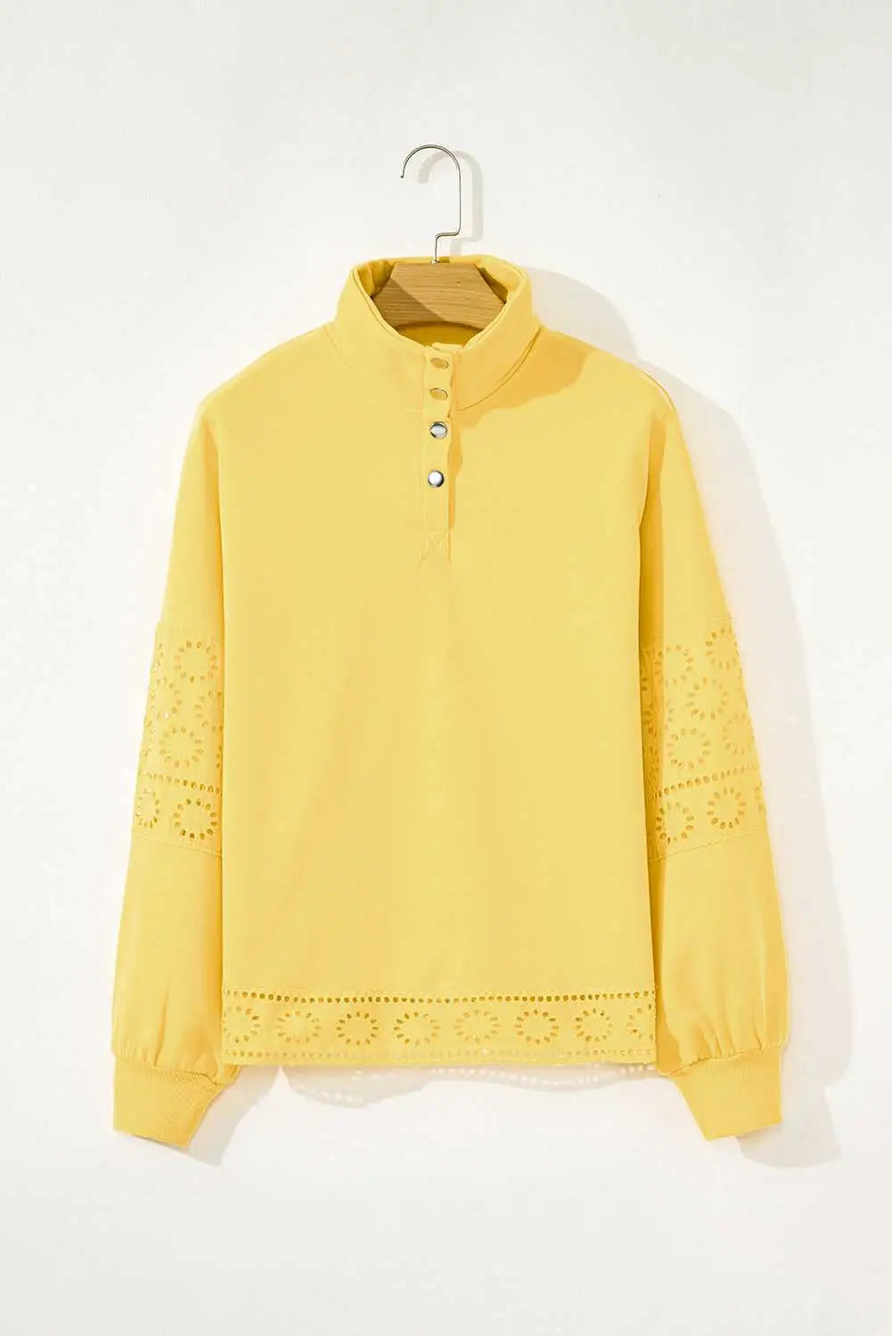 Embroidered flower snap sweatshirt sweatshirts
