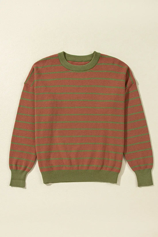 Stripe hug sweater - stylish loose fit | cozy design