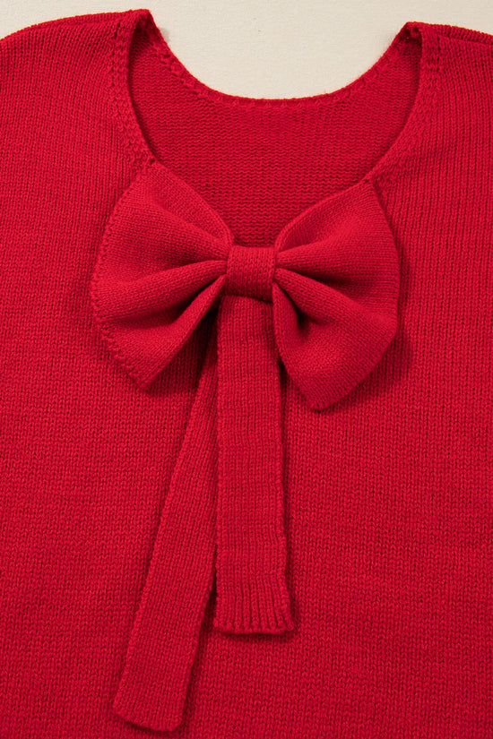 Festive Bow‑Back Backless Jumper