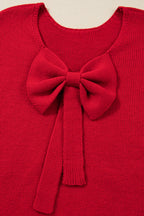 Festive Bow‑Back Backless Jumper