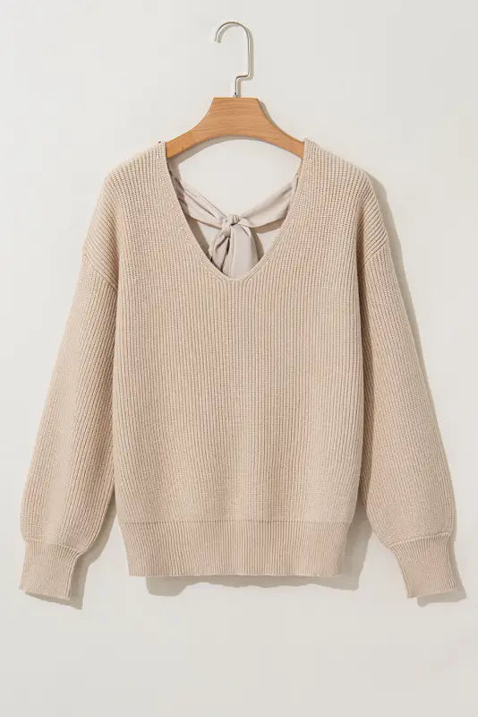 Back bow knit sweater - chic elegant | fashionfitz