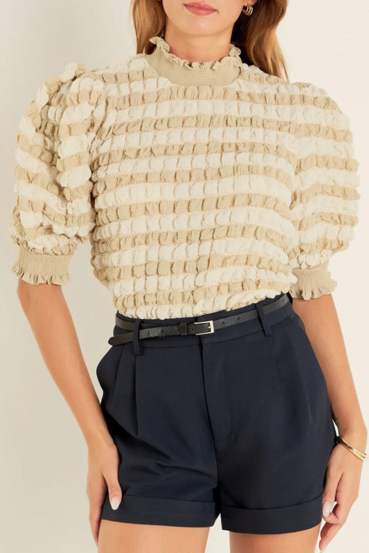 Mock Neck Elegance Blouse - Fashionfitz