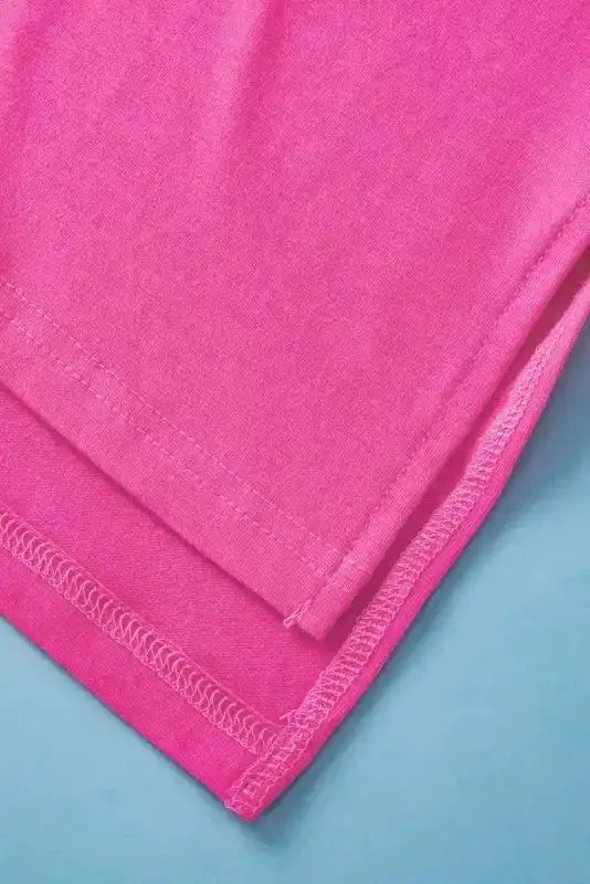 Close-up of Baggy Oversized Drop Shoulder Side Split Longline Tee showing side split and drop shoulder seam — Fashionfitz