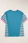 Baggy t-shirt - blue stripe color-block patchwork - t-shirts