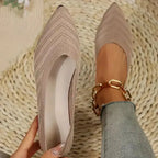 Ballet Flats - Pointed Toe Knitted Shoes - Fashionfitz